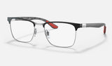 Ray-Ban RX8421 — Black on Silver — quarter view