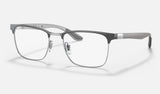 Ray-Ban RX8421 — Grey on Silver — quarter view