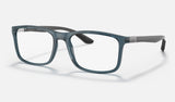 Ray-Ban RX8908 — Transparent Blue — quarter view