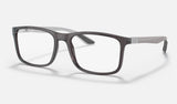 Ray-Ban RX8908 — Transparent Grey — quarter view
