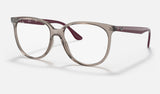 Ray-Ban RX4378V — Transparent Grey — quarter view