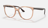 Ray-Ban RX4378V — Transparent Brown — quarter view
