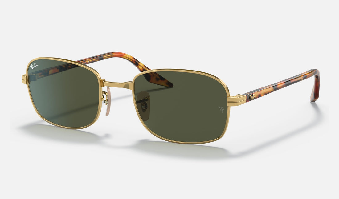 Ray-Ban RB3690 — Arista Gold / Green — quarter view