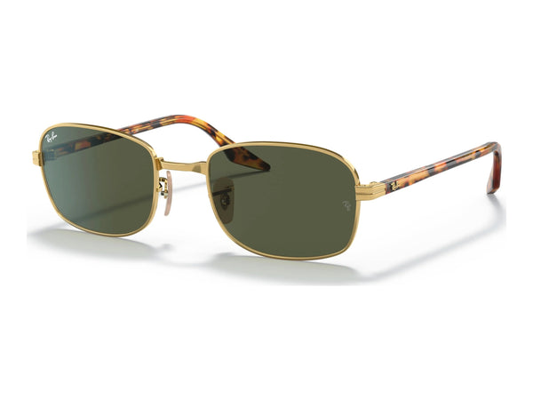 Ray-Ban RB3690 — Arista Gold / Green — quarter view