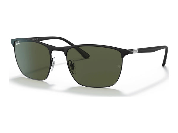 Ray-Ban RB3686 — Black / Green — quarter view