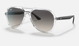 Ray-Ban RB4376 — Transparent / Grey Gradient — quarter view