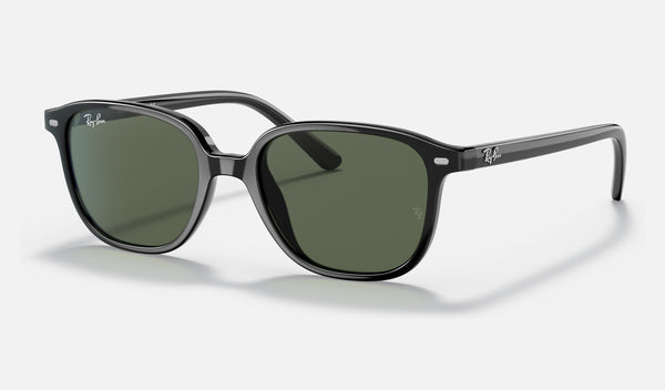Ray-Ban Junior Junior Leonard RJ9093S — Black / Dark Green — quarter view
