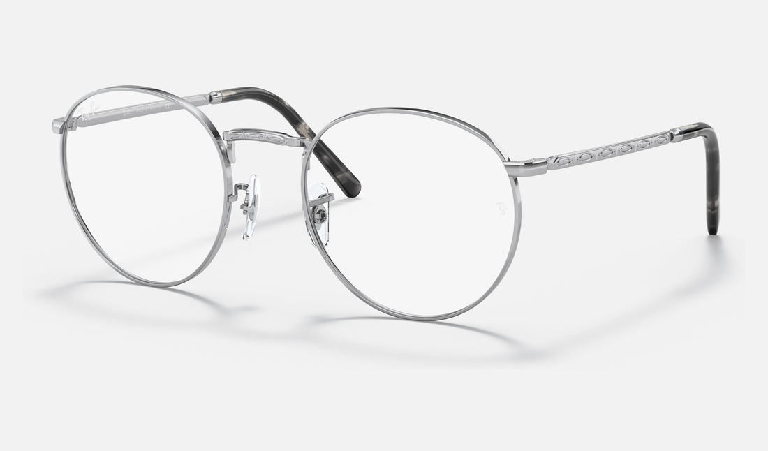 Ray-Ban New Round RX3637V — Silver — quarter view