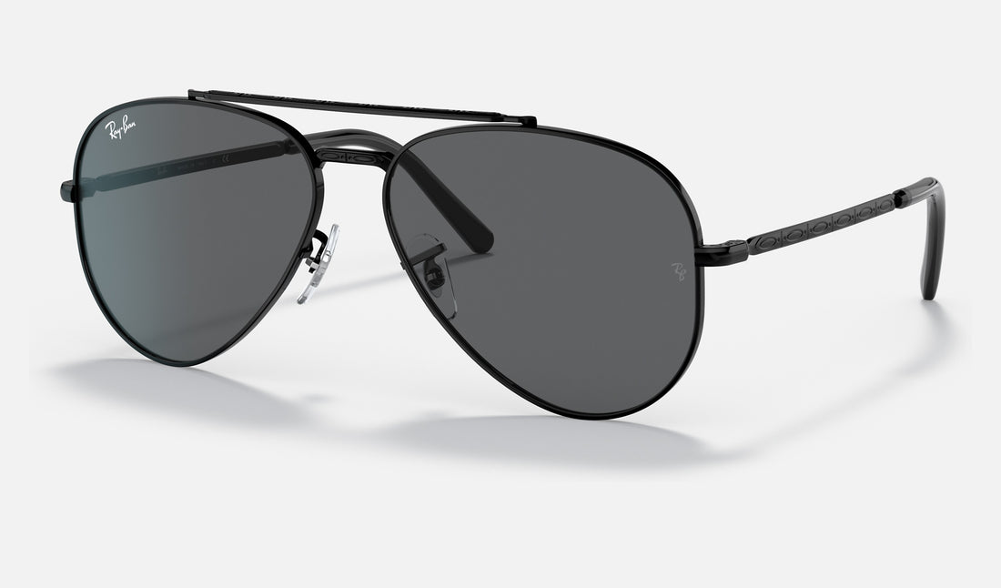 Ray-Ban New Aviator RB3625 — Black / Dark Grey — quarter view