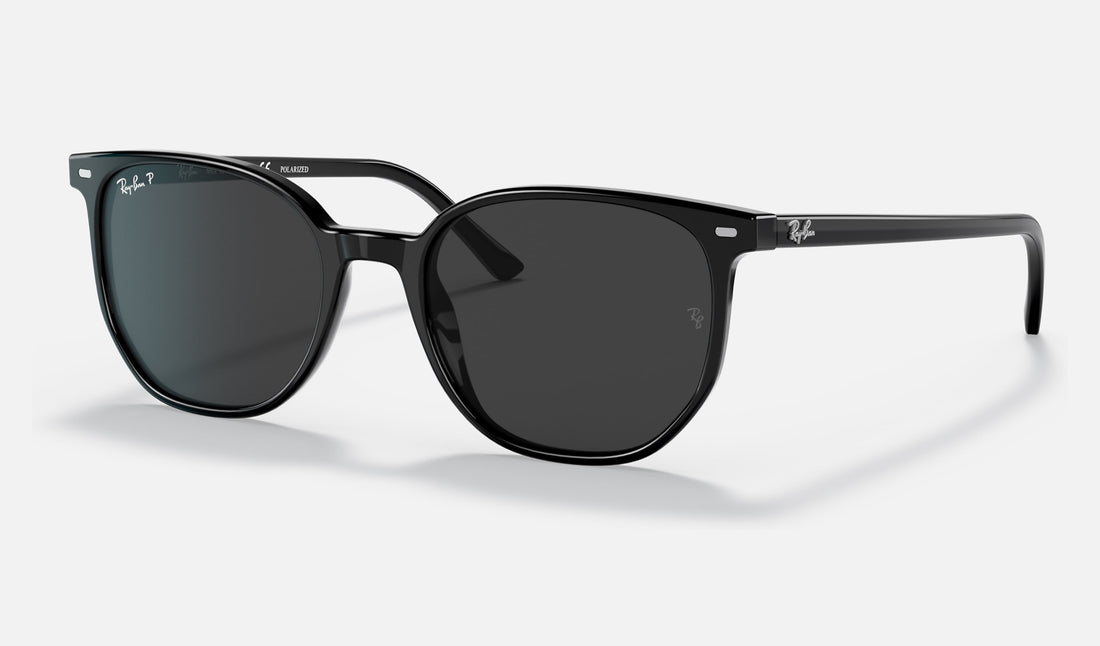 Ray-Ban Elliot RB2197F — Black / Polarized Black — quarter view