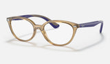 Ray-Ban Junior RY1612 — Transparent Light Brown — quarter view