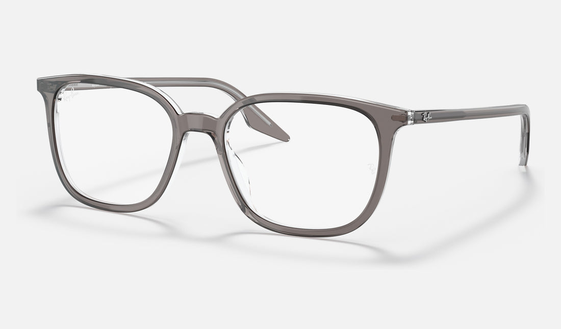 Ray-Ban RX5406 — Grey on Transparent — quarter view