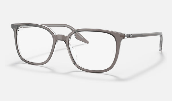 Ray-Ban RX5406 — Grey on Transparent — quarter view