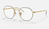Ray-Ban Jack RX6465 — Matte Black on Arista — quarter view