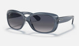 Ray-Ban Jackie Ohh RB4101 — Transparent Blue / Blue Gradient Polarized — quarter view