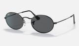 Ray-Ban Oval RB3547 — Black / Dark Grey — quarter view