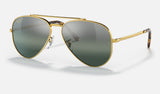 Ray-Ban New Aviator RB3625 — Gold / Silver/blue Polarized+ — quarter view