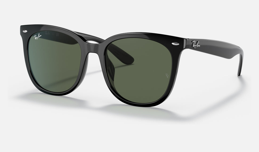 Ray-Ban RB4379D — Black / Dark Green — quarter view