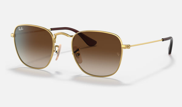 Ray-Ban Junior Junior Frank RJ9557S — Arista Gold / Brown Gradient — quarter view