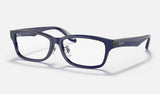 Ray-Ban RX5408D — Transparent Dark Blue — quarter view
