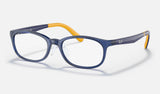 Ray-Ban Junior RY1613D — Transparent Blue — quarter view