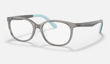 Ray-Ban Junior RY1614D — Transparent Grey — quarter view