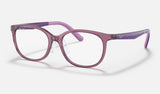 Ray-Ban Junior RY1614D — Transparent Purple — quarter view
