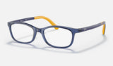 Ray-Ban Junior RY1615D — Transparent Blue — quarter view