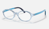 Ray-Ban Junior RY1616D — Transparent Light Blue — quarter view