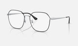 Ray-Ban RX6490D — Black on Silver — quarter view