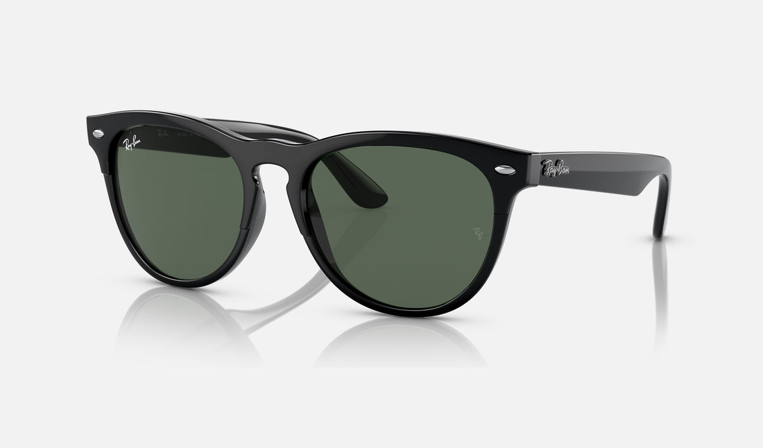 Ray-Ban Iris RB4471 — Black / Dark Green — quarter view