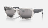 Ray-Ban RB4388 — Transparent Grey / Grey Polarized — quarter view