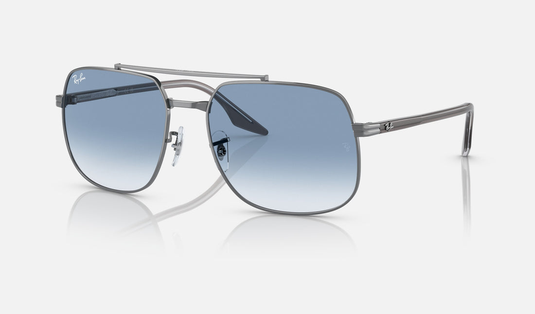 Ray-Ban RB3699 — Gunmetal / Gradient Blue — quarter view