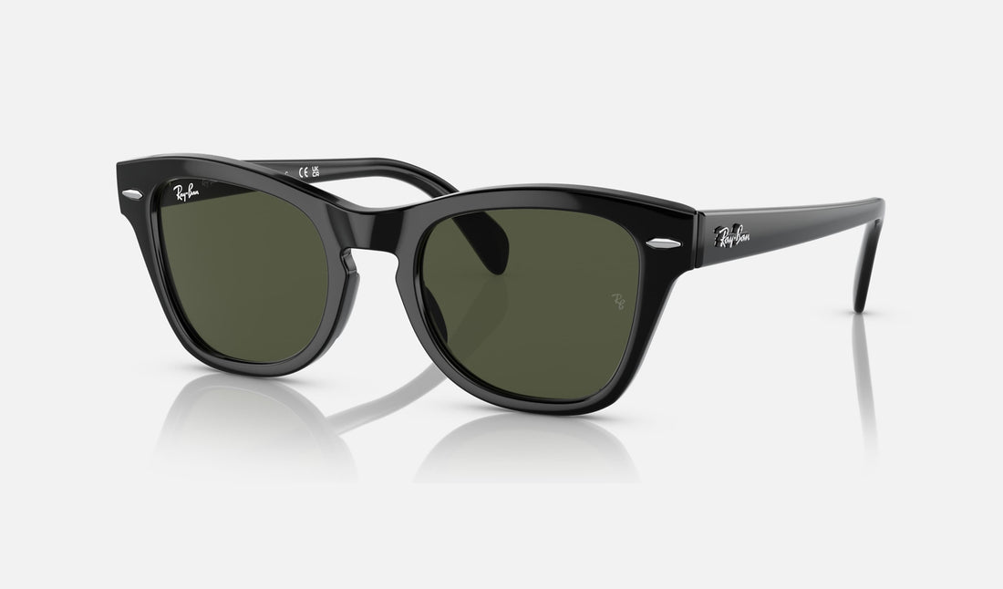 Ray-Ban RB0707S — Black / Green — quarter view