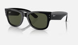 Ray-Ban Mega Wayfarer RB0840S — Black / Green — quarter view