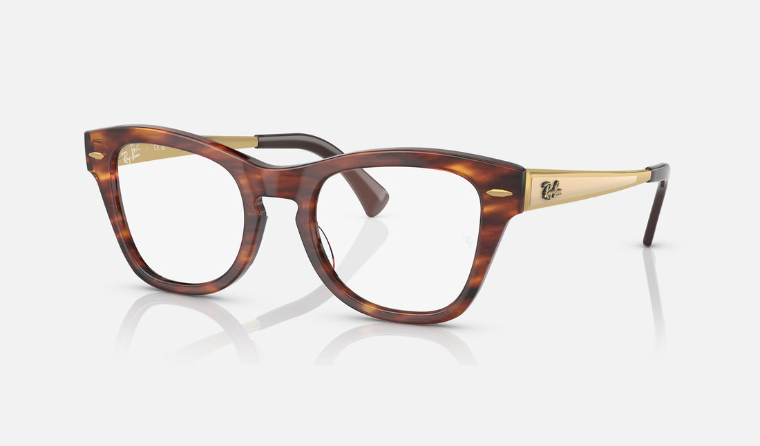 Ray-Ban RX0707VM — Striped Havana — quarter view