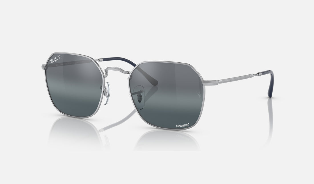 Ray-Ban Jim RB3694 — Silver / Silver/blue Polarized+ — quarter view