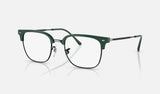 Ray-Ban New Clubmaster RX7216 — Green on Black — quarter view