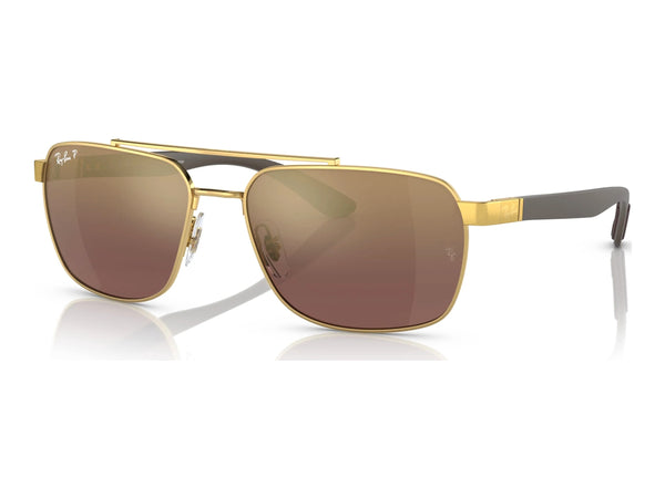 Ray-Ban RB3701 — Arista Gold / Purple & Gold Polarized+ — quarter view