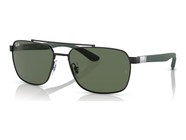 Ray-Ban RB3701 — Black / Dark Green — quarter view