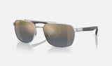 Ray-Ban RB3701 — Silver / Blue & Gold Polarized+ — quarter view