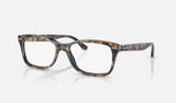 Ray-Ban RX5428 — Yellow & Blue Havana — quarter view