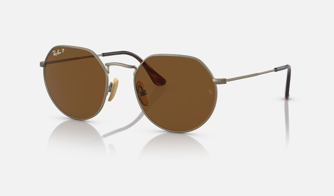 Ray-Ban RB8165 — Gold / Brown Polarized — quarter view