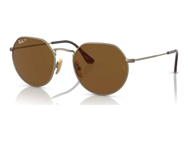 Ray-Ban RB8165 — Gold / Brown Polarized — quarter view