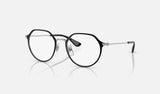 Ray-Ban Junior RY1058 — Black on Silver — quarter view