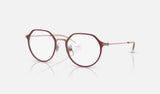 Ray-Ban Junior RY1058 — Bordeaux on Rose Gold — quarter view