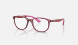 Ray-Ban Junior RY1619 — Transparent Pink — quarter view