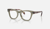Ray-Ban Junior RY9707V — Transparent Green — quarter view