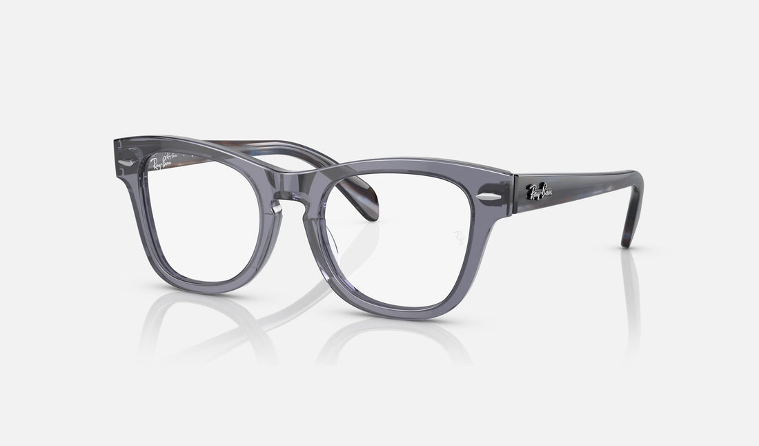 Ray-Ban Junior RY9707V — Transparent Blue — quarter view