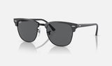 Ray-Ban Clubmaster RB3016 — Grey on Black / Dark Grey — quarter view